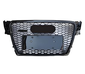 Передня решітка RS-style V-1 (2007-2011, чорна з хромом) для Ауди A4 B8 рр