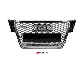 Передня решітка з написом Quattro RS-style (2007-2011, чорна) для Ауди A4 B8 рр