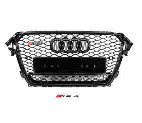 Передня чорна решітка RS-style з написом Quattro (2012-2015) для Ауди A4 B8 рр