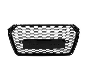 Передня решітка RS-style Quattro (без лого, 2016-2019, чорна) для Ауди A4 B9 рр