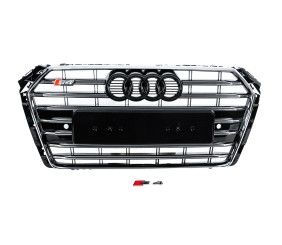 Передня решітка S-style (2016-2019, чорна) для Ауди A4 B9 рр