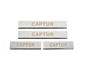 Накладки на пороги Carmos (4 шт, нерж) для Renault Captur 2013-2019 рр