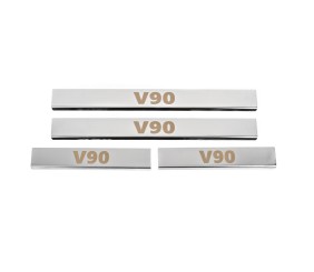 Накладки на пороги Carmos (4 шт, нерж) для Volvo S90/V90 2016- рр