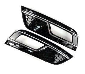 Решітки протитуманних фар RS-Style (2012-2015, 2 шт, Чорний) для Ауди A4 B8 рр