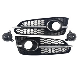Решітки протитуманних фар з туманкою (2014-2018, 2 шт, Чорний з сірим) для Ауди A8 рр