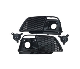 Решітки протитуманних фар з туманкою RS-Style (Sport, 2017-2020, 2 шт, Чорний) для Ауди Q5 рр