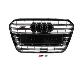 Передня чорна решітка з чорною рамкою S-style (2011-2014) для Ауди A6 C7 рр