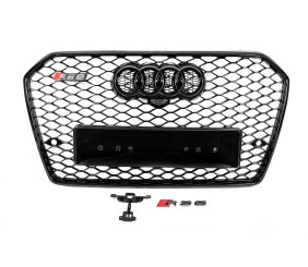Передня чорна решітка RS-style (2014-2017) для Ауди A6 C7 рр