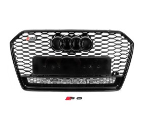 Передня чорна решітка S-style з написом Quattro (2014-2017) для Ауди A6 C7 рр