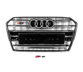 Передня чорна решітка з хром рамкою S-Style (2014-2017) для Ауди A6 C7 рр