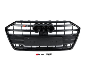 Передня решітка S-style (чорна) для Ауди A6 C8 2018- рр