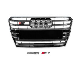 Передня решітка S-Style (2010-2014, чорна з хромом) для Ауди A7 рр