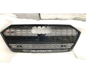 Передня решітка RS-Style з написом Quattro (чорна) для Ауди A7 2018- рр