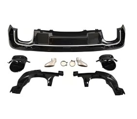 Задній дифузор з насадками RS-Style V-1 (2020-2022) для Ауди A4 B9 рр