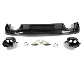 Задній дифузор з насадками RS-Style V-2 (2020-2022) для Ауди A4 B9 рр