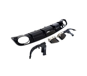 Задній дифузор з насадками RS-Style V- 1(2014-2017, Sport) для Ауди A6 C7 рр