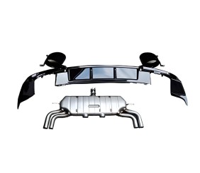 Задній дифузор з насадками V-1 (для S/S-Line, 2016-2020) для Ауди A3 рр