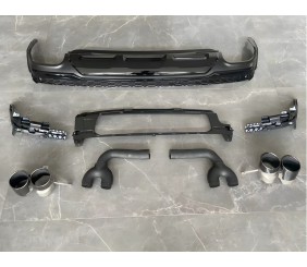 Задній дифузор з насадками QRS-Style (2020-2026, Чорний) для Ауди Q7 2015- рр