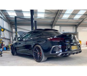 Задній дифузор з насадками Black (для Coupe дизайн AMG63) для Mercedes C-сlass W205 2014-2021 рр