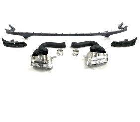 Задній дифузор з насадками QRS-Style (2018-2023, Чорний) для Ауди Q8 2018- рр