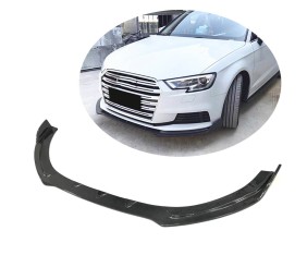 Накладка на передній бампер Lip V1 (для Base 2017-2020 HB, Карбон) для Ауди A3 рр