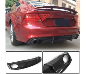 Дифузор заднього бампера V3 (для S-Line, 2010-2014, Карбон) для Ауди A7 рр