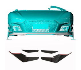 Накладки на передній бампер V2 (2023-2026, Карбон) для Ауди R8 2015- рр