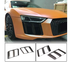 Накладки на передній бампер V1 (2015-2020, Карбон) для Ауди R8 2015- рр