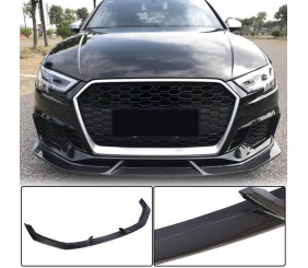 Накладки на передній бампер V3 (для RS3 SD 2017-2020, Карбон) для Ауди A3 рр