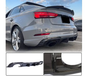 Дифузор заднього бампера V1 (для RS3 SD 2017-2019, Карбон) для Ауди A3 рр