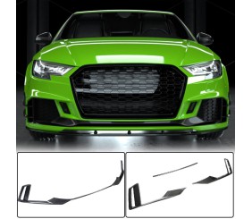 Накладки на передній бампер V1 (для RS3 SD 2017-2020, Карбон) для Ауди A3 рр