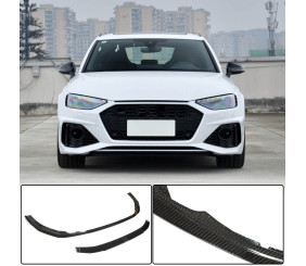 Накладка на передній бампер Lip V2 (для RS4 Avant 2019-2021, Карбон) для Ауди A4 B9 рр
