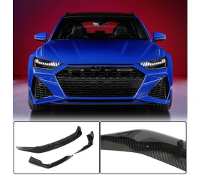 Накладка на передній бампер Lip (для RS6, Карбон) для Ауди A6 C8 2018- рр
