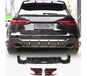 Задній дифузор бампера (для RS6, Карбон) для Ауди A6 C8 2018- рр