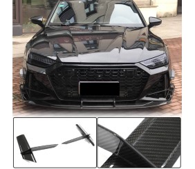 Накладки на вентиляційні отвори переднього бампера V1 (для RS7 2018-2022, Сухий карбон) для Ауди A7 2018- рр