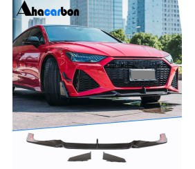 Накладка на передній бампер Lip V2 (для RS7, сухий карбон) для Ауди A7 2018- рр