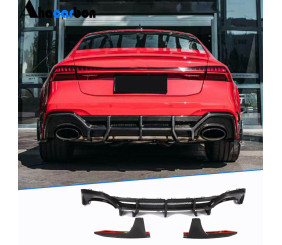 Дифузор заднього бампер (для RS7 2018-2022, Сухий карбон) для Ауди A7 2018- рр