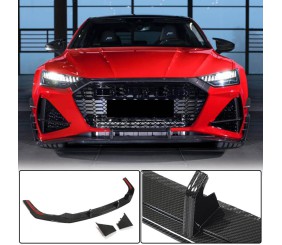 Накладка на передній бампер Lip V1 (для RS7 2018-2022, Сухий карбон) для Ауди A7 2018- рр