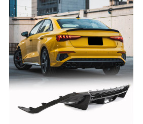 Дифузор заднього бампера V1 (для S-Line SD 2020-2023, Карбон) для Ауди A3 2020- рр