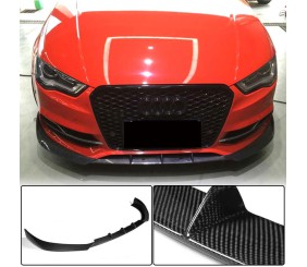 Накладка на передній бампер Lip V2 (для S-Line SD 2012-2016, Карбон) для Ауди A3 рр