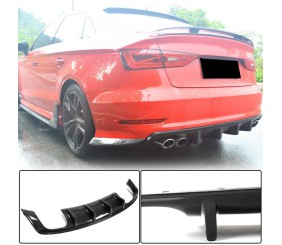 Дифузор заднього бампера V3 (для S-Line SD 2012-2016, Карбон) для Ауди A3 рр
