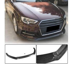 Накладка на передній бампер Lip V1 (для S-Line 2017-2020 HB, Карбон) для Ауди A3 рр