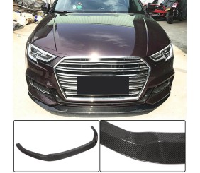 Накладка на передній бампер Lip V3 (для S-Line SD 2017-2020, Карбон) для Ауди A3 рр