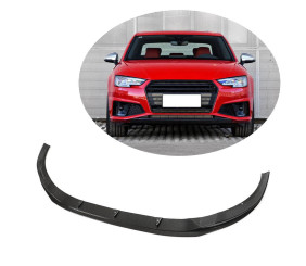 Накладка на передній бампер Lip V6 (для S-Line SD 2015-2019, Карбон) для Ауди A4 B9 рр