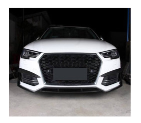 Накладка на передній бампер Lip V2 (для S-Line SD 2015-2019, Карбон) для Ауди A4 B9 рр