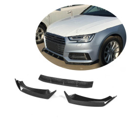 Накладка на передній бампер Lip V5 (для S-Line SD 2015-2019, Карбон) для Ауди A4 B9 рр