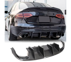 Дифузор заднього бампера V2 (для S4 2009-2012, Карбон) для Ауди A4 B8 рр