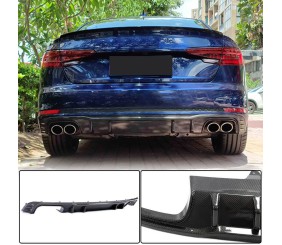 Дифузор заднього бампера V2 (для S-Line SD 2015-2019, Карбон) для Ауди A4 B9 рр