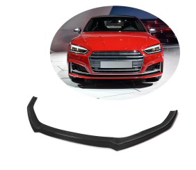Накладка на передній бампер Lip V1 (для S-Line 2016-2020, Карбон) для Ауди A5 рр