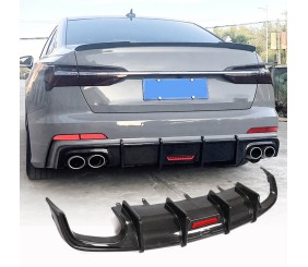 Дифузор заднього бампера Карбон (для S-Line 2014-2018) для Ауди A6 C7 рр